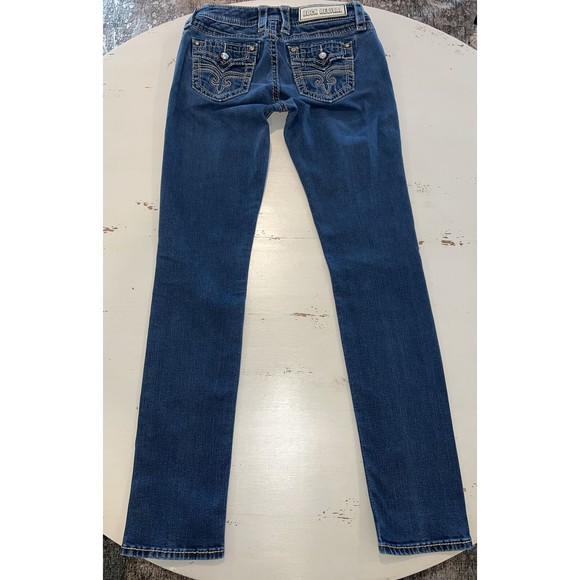Rock Revival Alivia Skinny Button Pocket Denim Jeans-Women's Size 26x31 - Picture 2 of 16